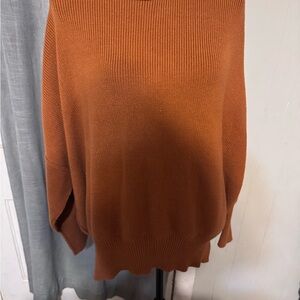 Free People Orange Cowl Neck Sweater